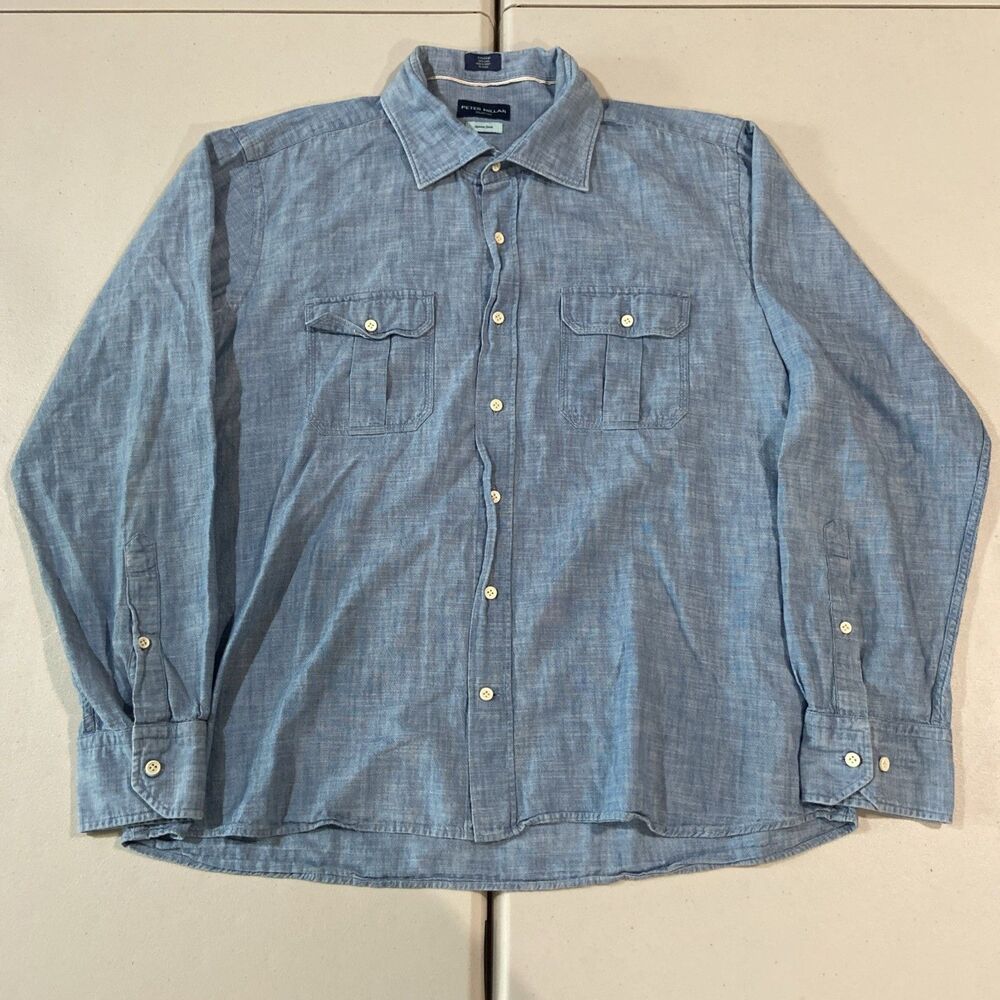 Mens Peter Millar Collection XLarge Japanese Denim Shirt
